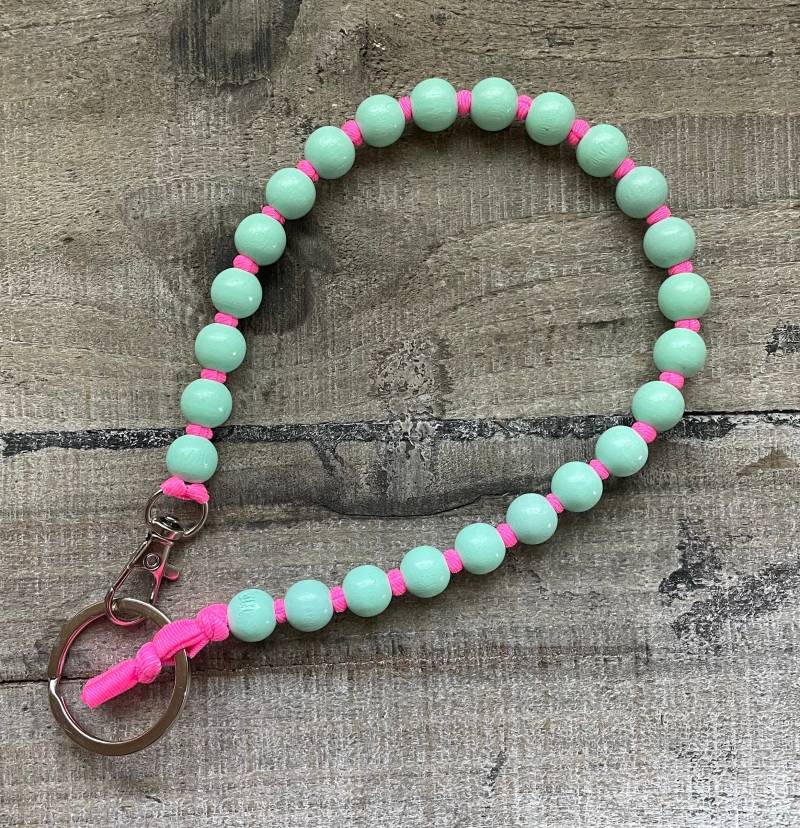 Reservier Schlüsselanhänger, Schlüsselkette, Schlüsselband, Holzperlen, Mint Und Neon Pink Reservier Schlüsselanhänger, Schlüsselkette, Schlüsselband, Holzperlen, Mint Und Neon Pink von benundfred
