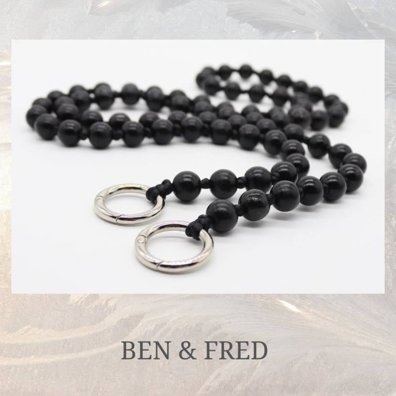 Lange Handykette, Schwarze Holzperlen in 12 Mm, Geknotet , Versilberte Oder Vergoldete Karabiner, Längenauswahl Lange Handykette, Schwarze Holzperlen in 12 Mm, Geknotet , Versilberte Oder Vergoldete Karabiner, Längenauswahl von benundfredh2