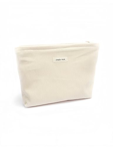 bepisof Make-up-Tasche für Damen, Kordsamt, Handtasche, Geldbörse, Reißverschluss, große Kapazität, Reise-Make-up-Tasche, Beige bepisof Make-up-Tasche für Damen, Kordsamt, Handtasche, Geldbörse, Reißverschluss, große Kapazität, Reise-Make-up-Tasche, Beige von bepisof