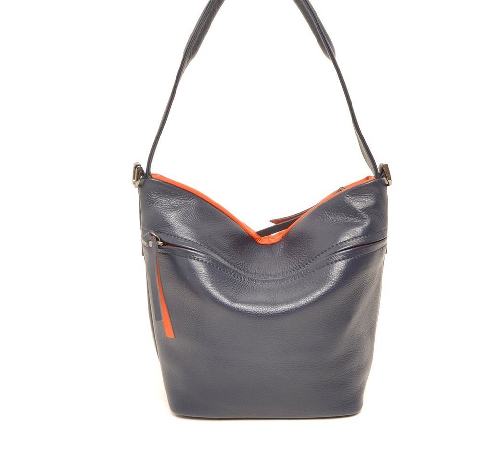 berba Schultertasche berba Zürich 600 - Kleine Schultertasche in navy-orange von berba