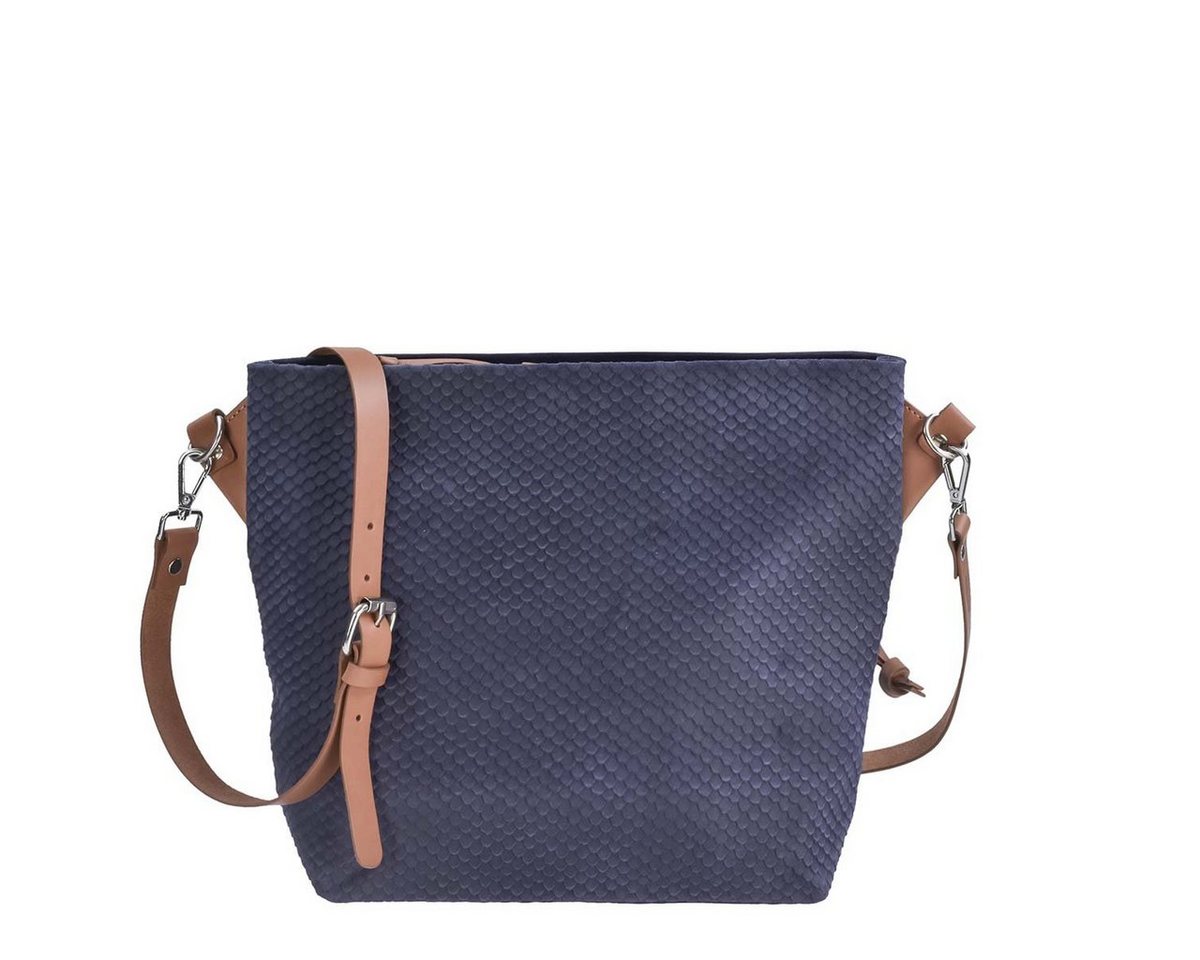 berba Umhängetasche Yara, Schultertasche 33x27cm, Handtasche, Leder mit Schuppen-Stuktur von berba