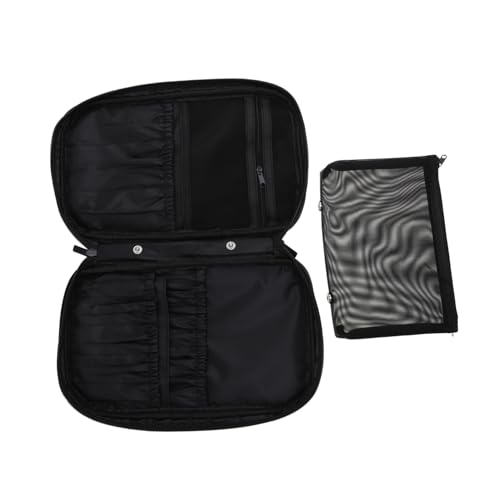 1 Stück tragbares Make-up-Pinsel-Etui, Make-up-Tasche für Damen, Kosmetikpinsel-Etui, Kosmetiktasche, Kosmetik-Reisetasche, Damen-Make-up-Tasche, große Kosmetiktaschen, Tragetasche, Stoff von berbo