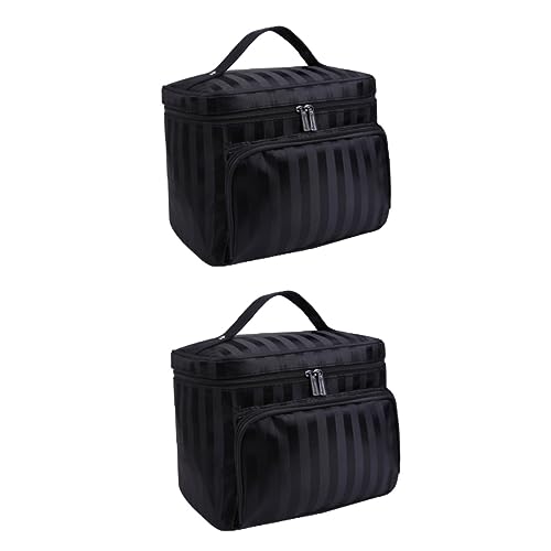 2 Stück tragbare Kosmetikkoffer, professionelle Kosmetiktasche, Make-up-Zug-Koffer, Kulturbeutel, Reise-Kosmetiktasche, Damen-Reise-Kulturbeutel, Make-up-Tasche, Südkorea, multifunktional von berbo