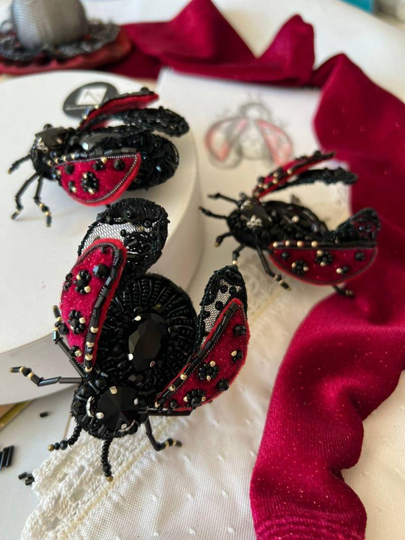 Handgemachte Perlen Marienkäfer Brosche, Schwarz Und Rot Einzigartige Käfer Schmuck, Verschönerte Geschenk Für Naturliebhaber, Liebhaber Handgemachte Perlen Marienkäfer Brosche, Schwarz Und Rot Einzigartige Käfer Schmuck, Verschönerte Geschenk Für Naturliebhaber, Liebhaber von beretkah