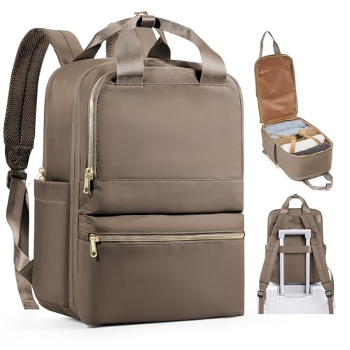 bergsalz Reiserucksack Damen Ryanair Handgepäck 40x20x25 Rucksack Damen Herren Arbeit Handgepäck Rucksack Wasserdicht Travel Backpack Braun von bergsalz