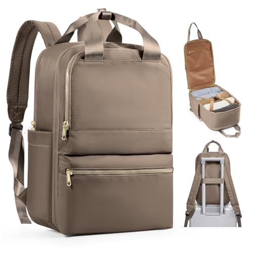 bergsalz Reiserucksack Damen Ryanair Handgepäck 40x20x25 Rucksack Handgepäck Flugzeug Rucksack 40x20x25 Damen Herren Wasserdicht Braun von bergsalz