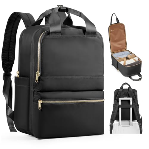 bergsalz Schwarz Reiserucksack Damen Ryanair Handgepäck 40x20x25 Rucksack Damen Herren Arbeit Handgepäck Rucksack Wasserdicht Travel Backpack von bergsalz