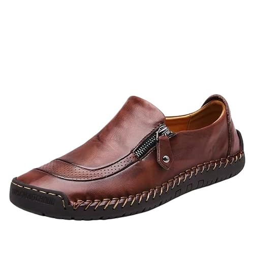 Ergonomischer Schuh zur Schmerzlinderung - OrthoZip Unisex Herren Leder - Freizeit- Leichtgewichts, Bequeme Sohle von bergxperten