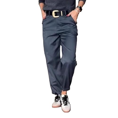 bergxperten Eleganz Haus Mathilda | Streifen Anzughosen Damen Lässige Gerade Blazerhose mit hoher Taille, Streifen & Taschen im Business Stil von bergxperten