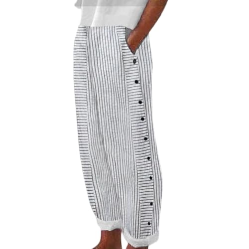 bergxperten Kraus Mode Leichte Leinenhose，Streifenmuster, Bequeme Freizeithose mit Taschen von bergxperten