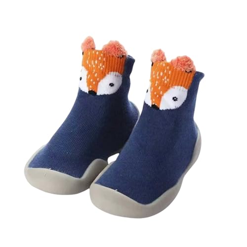 bergxperten gesundpur MiniSteps - Rutschfeste Bodenschuhe für kleine Entdecker，Weiche Strick-Barfußschuhe, geeignet zum Laufen und Krabbeln, mit Gummisohle und Cartoon-Motiven von bergxperten