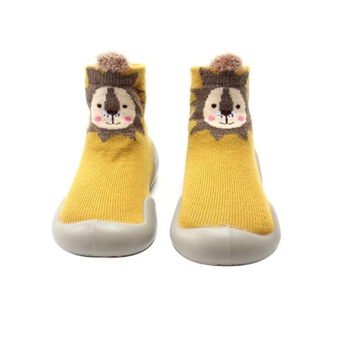 bergxperten gesundpur MiniSteps - rutschfeste Bodenschuhe für kleine Entdecker，Weiche Strick-Barfußschuhe, geeignet zum Laufen und Krabbeln, mit Gummisohle und Cartoon-Motiven von bergxperten
