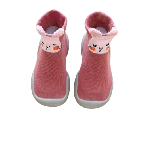 bergxperten gesundpur MiniSteps - rutschfeste Bodenschuhe für kleine Entdecker，Weiche Strick-Barfußschuhe, geeignet zum Laufen und Krabbeln, mit Gummisohle und Cartoon-Motiven von bergxperten