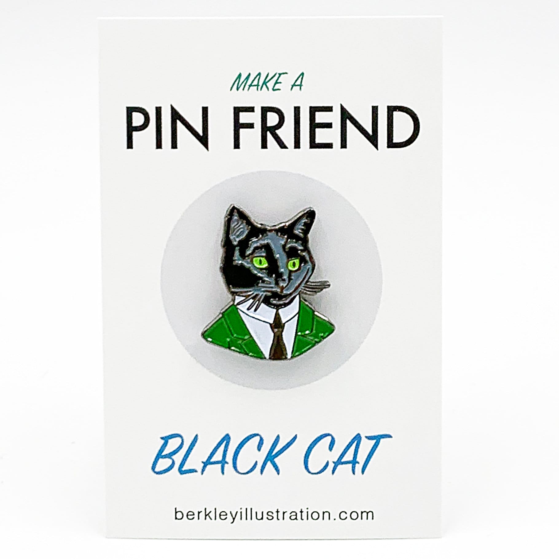 Emaille Pin - Schwarze Katze Gentleman Ray Berkley Illustration Emaille Pin - Schwarze Katze Gentleman Ray Berkley Illustration von berkleyillustration