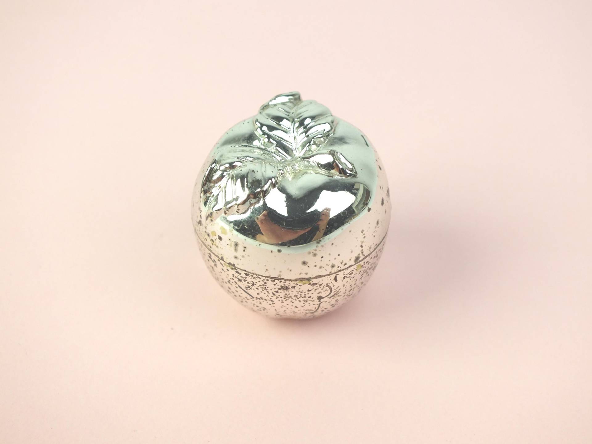 Silberne Vintage Apfel Dose Mit Deckel - Kleine Pillendose Obst Schmuckdose Schmuckverpackung von berlinvintageshop