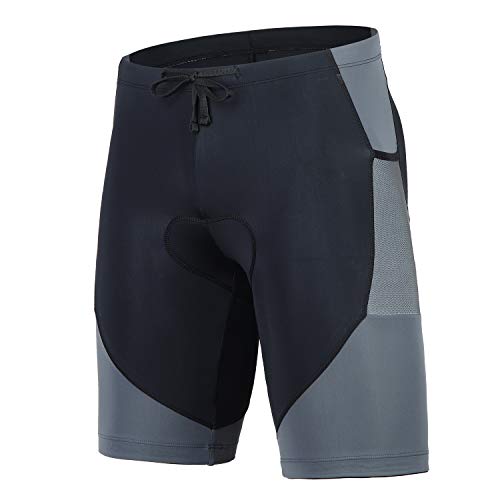 Beroy Herren Triathlon Shorts mit einer Gesäßtasche, Tri-Shorts, Herren, A-grau, Medium von beroy