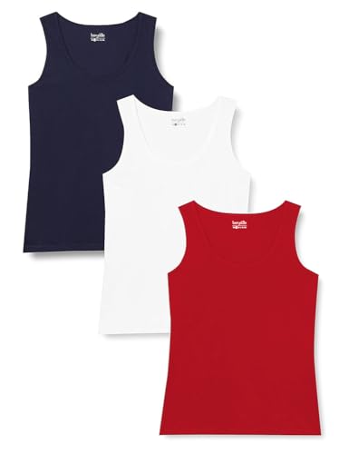 Berydale Damen Bd161 Unterhemd, Weiß, Blau, Rot, XXL EU von berydale