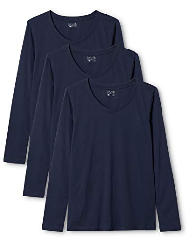 berydale Damen Langarm-Shirt mit Rundhalsausschnitt aus 100% Baumwolle im Multipack von berydale