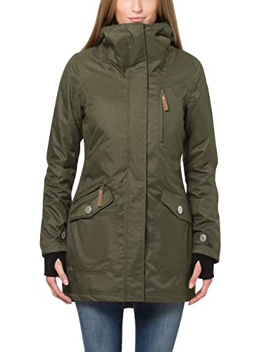 Berydale Damen Funktionsparka Jacke, Grün - Gefütterter Winter Parka, XS EU von berydale