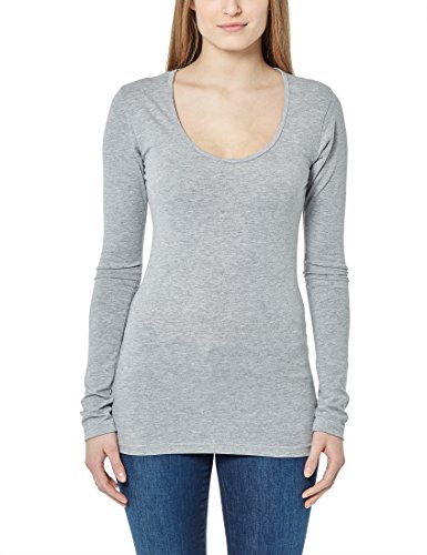 berydale figurbetontes Langarmshirt mit Rundhalsausschnitt, Damen, Hellgrau, XS von berydale