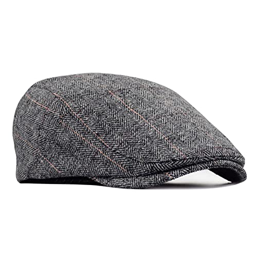 besbomig Schiebermütze Barret Flat Cap Schirmmütze für Herren Damen, Gatsby Newsboy Cap Baskenmützen Golfermütze, Frühling Herbst Winter, 55-59cm von besbomig