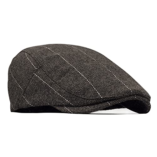 besbomig Schiebermütze Barret Flat Cap Schirmmütze für Herren Damen, Gatsby Newsboy Cap Baskenmützen Golfermütze, Herbst Winter, 55-59cm von besbomig