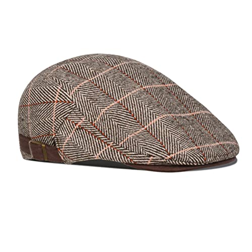 besbomig Schiebermütze Barret Flat Cap Schirmmütze für Herren Damen, Gatsby Newsboy Cap Baskenmützen Golfermütze, Frühling Herbst Winter, 55-59cm von besbomig