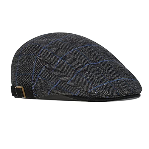 besbomig Schiebermütze Barret Flat Cap Schirmmütze für Herren Damen, Gatsby Newsboy Cap Baskenmützen Golfermütze, Herbst Winter, 55-59cm von besbomig