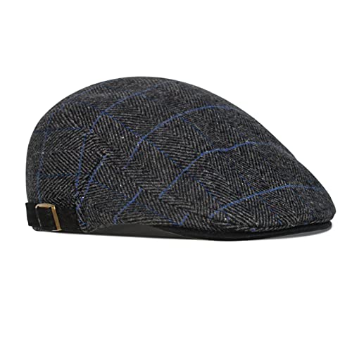besbomig Schiebermütze Barret Flat Cap Schirmmütze für Herren Damen, Gatsby Newsboy Cap Baskenmützen Golfermütze, Frühling Herbst Winter, 55-59cm von besbomig