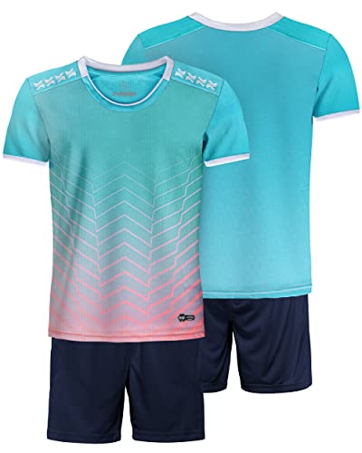 besbomig Jungen Fussball Uniform Trikots Set Kind Team Ausbildung Wettbewerb Sportbekleidung - Kurze Ärmel T-Shirt & Shorts Soccer Uniforms Trainingsanzug für Basketball Sport von besbomig