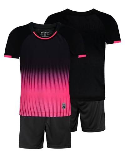 besbomig Jungen Fussball Uniform Trikots Set Kind Team Ausbildung Wettbewerb Sportbekleidung - Kurze Ärmel T-Shirt & Shorts Soccer Uniforms Trainingsanzug für Basketball Sport von besbomig