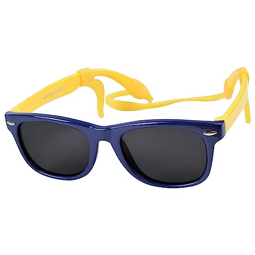 besbomig Klassisch Polarisierte Sonnenbrille Kinder Sonnenbrillen Rechteckige Baby Sonnenbrille UV400 Schutz Kinder Sportbrille für Mädchen Jungen Kindersonnenbrille Alter 0-12 von besbomig