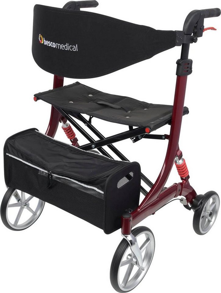 bescomedical Rollator Spring XL-Large, Größe XL-L (Sitzhöhe 58cm), höhenverstellbare Griffe von bescomedical