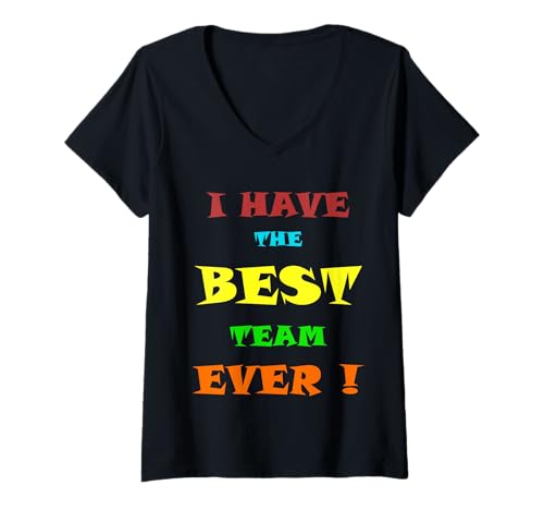 Damen Ich habe das beste Team aller Zeiten BEST TEAM T-Shirt mit V-Ausschnitt Damen Ich habe das beste Team aller Zeiten BEST TEAM T-Shirt mit V-Ausschnitt von best team