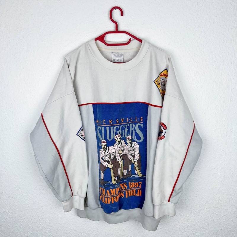 Vintage Adidas Sweater Size Xl Hicksville Sluggers Baseball Best Classic von bestclassicvintage