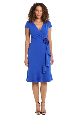 bestmobilephonecases Damen Cap SLV Wrap mit Cascade Rüschen mit Rosette, Rosette - Brilliant Cobalt, 48 Mehr von bestmobilephonecases