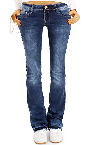 BE STYLED Damen Bootcut Jeans Hüftjeans, Schlagjeans, Stretch Fit Passform j40g-2 42/XL dunkelblau von BE STYLED