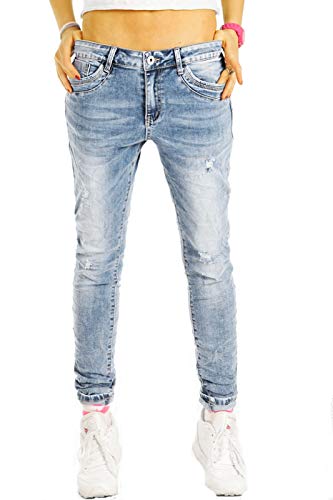 BE STYLED Damenjeans, Boyfriendjeans Destroyed Hose im lockeren bequemen Stretch Relaxed Fit j20r-1 34/XS blau von BE STYLED