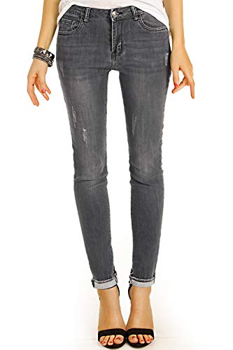 BE STYLED Damenjeans Antiform High Waist Tapered Fit Röhrenjeans Skinny Lange Stretch Hose j21L M von BE STYLED