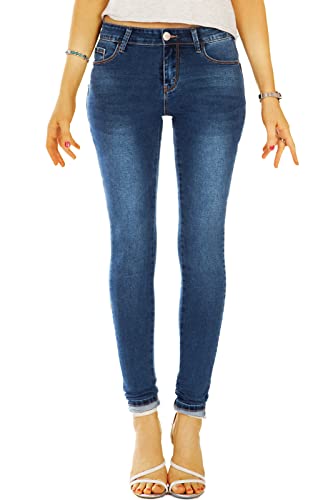 BE STYLED Damenjeans Medium Waist Skinny Jeans Hose, Slim fit Denim j49Lbb L von BE STYLED