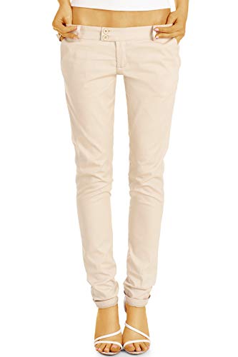 BE STYLED Damen Chinos - Stoffhosen, röhrige hüftige Passform, mit Stretch h15a 38/M beige von BE STYLED