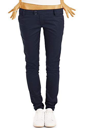 BE STYLED Damen Chinos - Stoffhosen, röhrige hüftige Passform, mit Stretch h15a 40/L Marineblau von BE STYLED