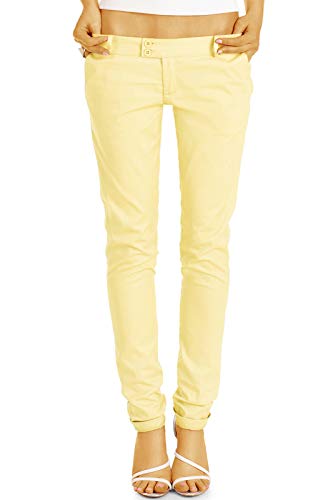 BE STYLED Damen Chinos - Stoffhosen, röhrige hüftige Passform, mit Stretch h15a 36/S gelb von BE STYLED