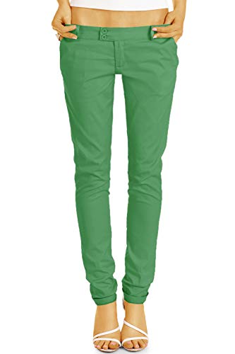 BE STYLED Damen Chinos - Stoffhosen, röhrige hüftige Passform, mit Stretch h15a 38/M grün von BE STYLED