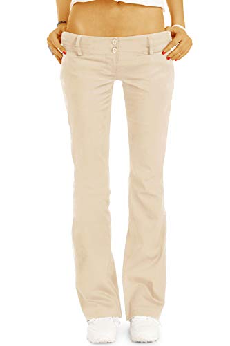 BE STYLED Damen Chinos - Stoffhosen - Bootcut Hüfthosen mit Stretch h17a 36/S beige von BE STYLED