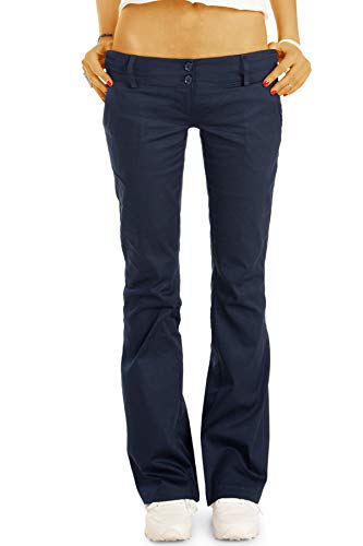 BE STYLED Damen Chinos - Stoffhosen - Bootcut Hüfthosen mit Stretch h17a 38/M Marineblau von BE STYLED