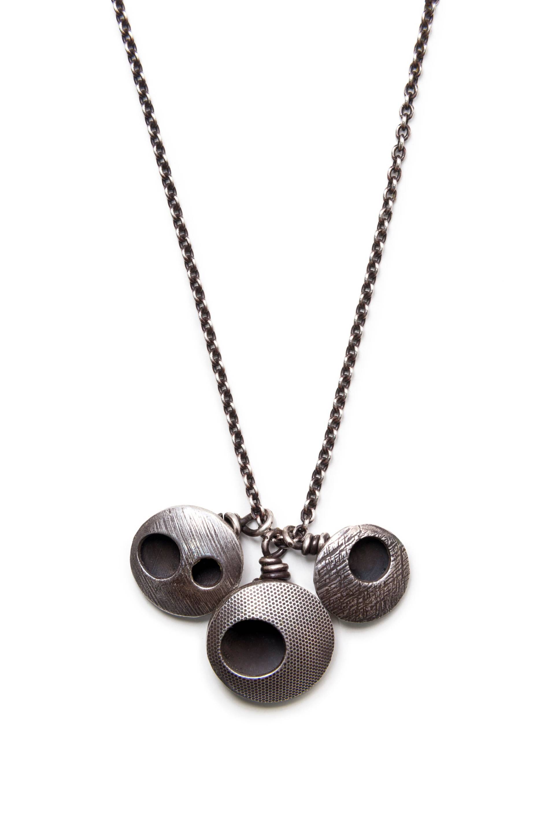 Drei Kugeln Halskette - Runder Anhänger Sterling Silber Skurril Auffallend Süßes Geschenk Einzigartig Zeitgenössisch Künstlerisch von bethaimeejewelry