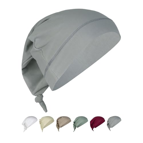 beties "BasicSoft Jersey Schlaf-Mütze Zipfelmütze 100% Baumwolle in Silber-grau, weiche atmungsaktive Nachtmütze von beties
