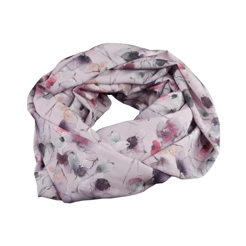 bettina bruder - Damen-Loop Schlauchschal Aquarell Blumen rosa grau bunt - 100% Viskose von bettina bruder