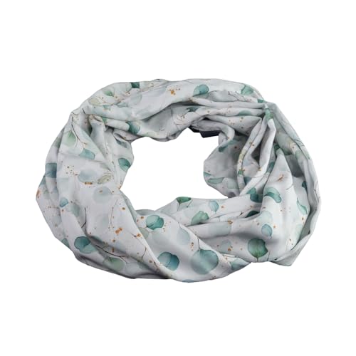 bettina bruder - Damen-Loop Schlauchschal Eukalyptus Blätter weiß grün - 100% Viskose von bettina bruder